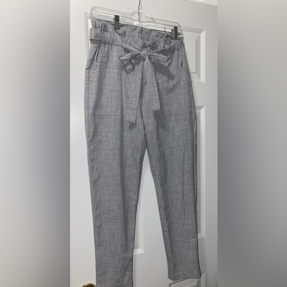 Express Grey Business Pants With Belt